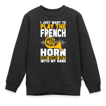 Cor Cuivres - Sweat Premium enfant bio - noir - Devant - AI Model Kid Female (0cm)