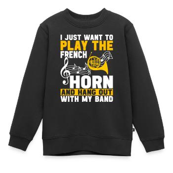 Cor Cuivres - Sweat Premium enfant bio - noir - Devant - AI Model Kid Female (0cm)