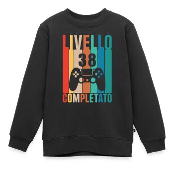 Niveau 38 - Sweat Premium enfant bio - noir - Devant - AI Model Kid Female (0cm)