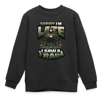 Trainspotting Zug Liebhaber Züge - Kinder Premium Organic Sweatshirt - Schwarz - Vorne - AI Model Kid Female (0cm)
