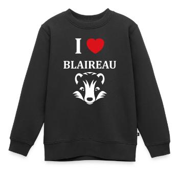 Humour blaireau - Sweat Premium enfant bio - noir - Devant - AI Model Kid Female (0cm)