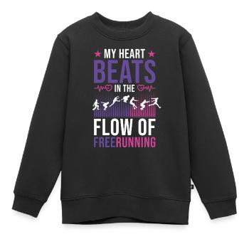 Athlète de parkour freerunning - Sweat Premium enfant bio - noir - Devant - AI Model Kid Female (0cm)