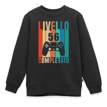 Niveau 56 - Sweat Premium enfant bio - noir - Devant - AI Model Kid Female (0cm)
