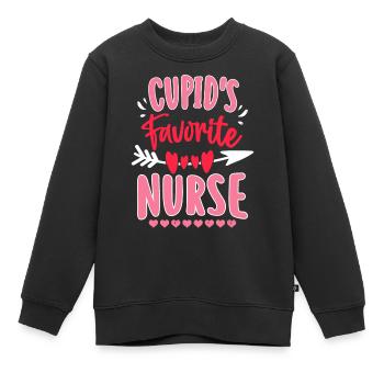 Infirmière préférée de Cupidon - Sweat Premium enfant bio - noir - Devant - AI Model Kid Female (0cm)