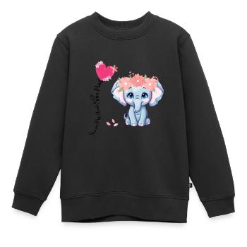 Tu es le point de sauvegarde de mon cœur - Elephant Love - Sweat Premium enfant bio - noir - Devant - AI Model Kid Female (0cm)