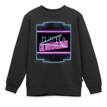 snake snakes shirts present gift idea - Kids Premium Organic Sweatshirt - black - Front - AI Model Kid Female (0cm)