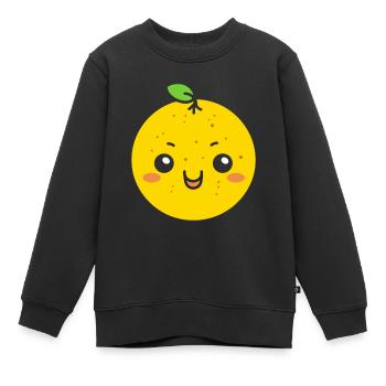 Zitrone - Kinder Premium Organic Sweatshirt - Schwarz - Vorne - AI Model Kid Female (0cm)