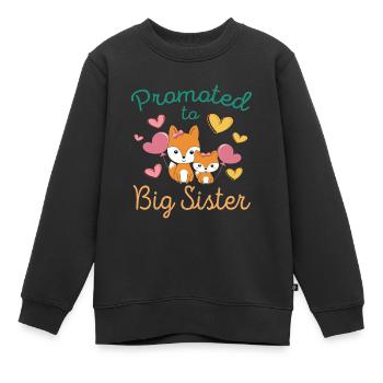 Cute Fox Promoted To Big Sister For Girls - Kids Premium Organic Sweatshirt - black - Front - AI Model Kid Female (0cm)