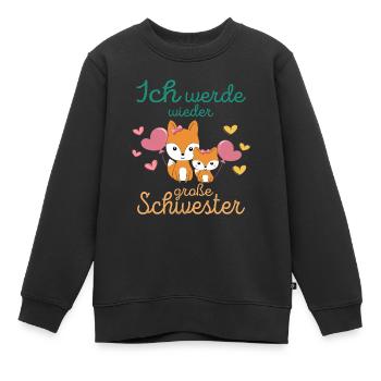 Bald Wieder Große Schwester Verkünden Füchse Tiere - Kinder Premium Organic Sweatshirt - Schwarz - Vorne - AI Model Kid Female (0cm)