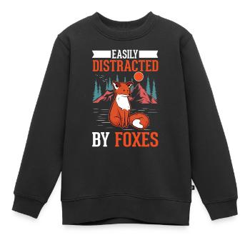 Cadeau de renard Renard roux - Sweat Premium enfant bio - noir - Devant - AI Model Kid Female (0cm)