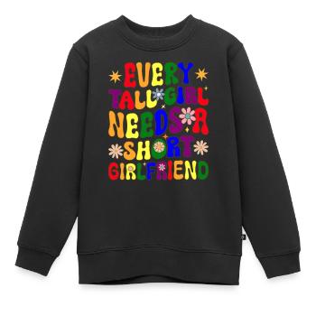 Lesbische Mädchen LGBTQ - Kinder Premium Organic Sweatshirt - Schwarz - Vorne - AI Model Kid Female (0cm)