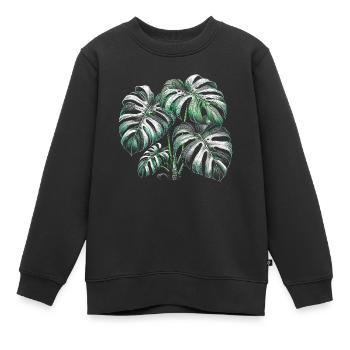 Variegated Monstera - Kinder Premium Organic Sweatshirt - Schwarz - Vorne - AI Model Kid Female (0cm)