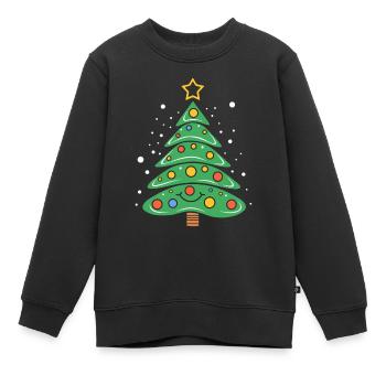 Kleiner Weihnachtsbaum - Kinder Premium Organic Sweatshirt - Schwarz - Vorne - AI Model Kid Female (0cm)