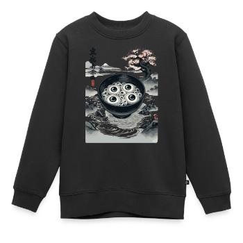 Augapfel Ramen Yokai Japan Ukiyo-E Kunst - Kinder Premium Organic Sweatshirt - Schwarz - Vorne - AI Model Kid Female (0cm)
