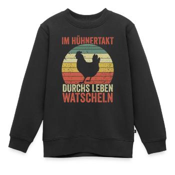 Huhn Bauer Bauernhof Küken Landwirt Hühner - Kinder Premium Organic Sweatshirt - Schwarz - Vorne - AI Model Kid Female (0cm)