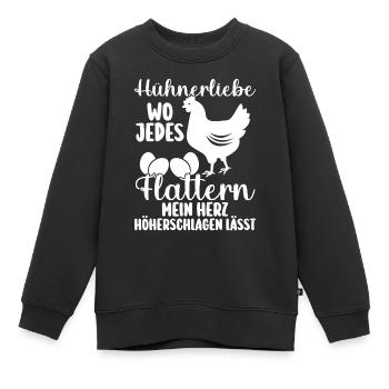 Huhn Bauer Bauernhof Küken Landwirt Hühner - Kinder Premium Organic Sweatshirt - Schwarz - Vorne - AI Model Kid Female (0cm)