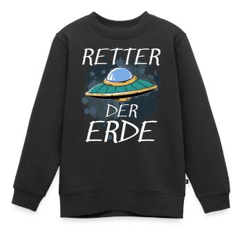 OVNI SAUVEUR DE LA TERRE - Sweat Premium enfant bio - noir - Devant - AI Model Kid Female (0cm)