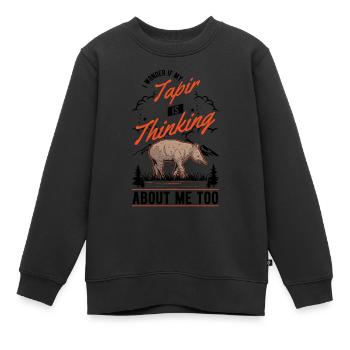 Tapir cadeau Tapir des plaines Tapirdae Tapir - Sweat Premium enfant bio - noir - Devant - AI Model Kid Female (0cm)