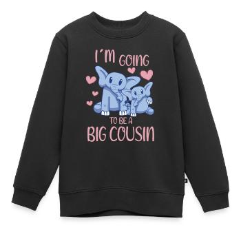Promoted To Going To Be A Big Cousin Proboscideans - Kids Premium Organic Sweatshirt - black - Front - AI Model Kid Female (0cm)