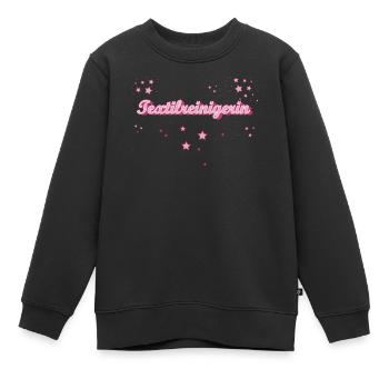 Nettoyant textile pour cadeau de fin d’études de blanchisserie - Sweat Premium enfant bio - noir - Devant - AI Model Kid Female (0cm)