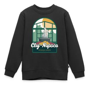 Botanischer Garten Cluj-Napoca - Rumänien - Kinder Premium Organic Sweatshirt - Schwarz - Vorne - AI Model Kid Female (0cm)