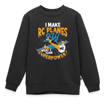 Model Airplane Model Airplane I Make Planes - Kids Premium Organic Sweatshirt - black - Front - AI Model Kid Female (0cm)