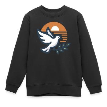 Sonnenaufgang Friedenstaube - Minimalistische Kunst für Harmonie - Kinder Premium Organic Sweatshirt - Schwarz - Vorne - AI Model Kid Female (0cm)