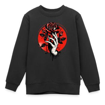 Étreinte pourpre - Sweat Premium enfant bio - noir - Devant - AI Model Kid Female (0cm)