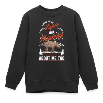 Tapir cadeau Tapir des plaines Tapirdae Tapir - Sweat Premium enfant bio - noir - Devant - AI Model Kid Female (0cm)