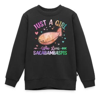 Poisson Meme - Sweat Premium enfant bio - noir - Devant - AI Model Kid Female (0cm)