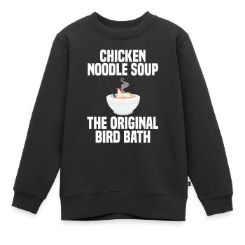 Soupe au poulet et aux nouilles Humour - Sweat Premium enfant bio - noir - Devant - AI Model Kid Female (0cm)