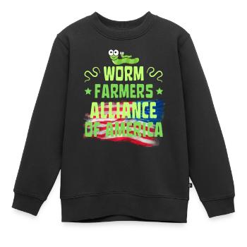 Worm Farmers Alliance of America - Kinder Premium Organic Sweatshirt - Schwarz - Vorne - AI Model Kid Female (0cm)
