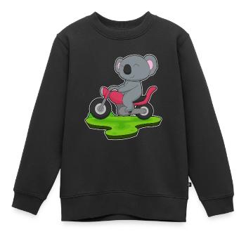 Moto Koala - Sweat Premium enfant bio - noir - Devant - AI Model Kid Female (0cm)