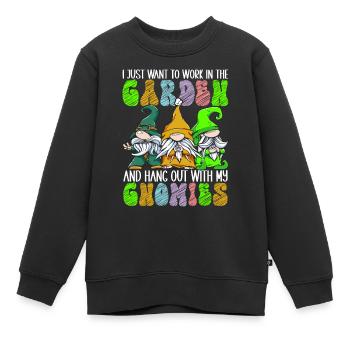 Gartenzwerge Gartenarbeit - Kinder Premium Organic Sweatshirt - Schwarz - Vorne - AI Model Kid Female (0cm)