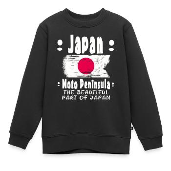 Noto Japon - Sweat Premium enfant bio - noir - Devant - AI Model Kid Female (0cm)
