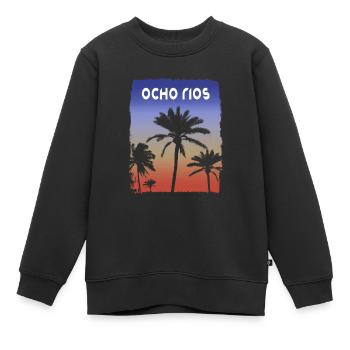 Ocho Rios Jamaika Sonnenuntergang Urlaub Souvenir Palme - Kinder Premium Organic Sweatshirt - Schwarz - Vorne - AI Model Kid Female (0cm)