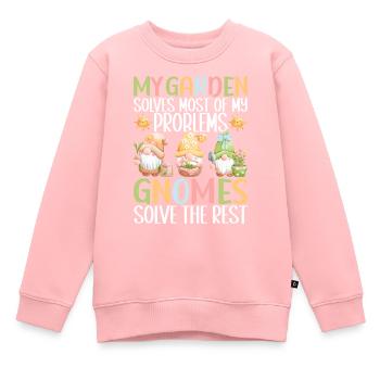 Gartenzwerge Gartenarbeit - Kinder Premium Organic Sweatshirt - Rosa - Vorne - AI Model Kid Female (0cm)