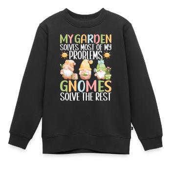 Gartenzwerge Gartenarbeit - Kinder Premium Organic Sweatshirt - Schwarz - Vorne - AI Model Kid Female (0cm)