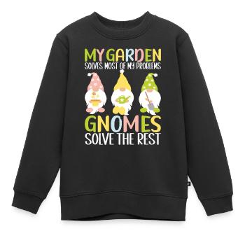 Gartenzwerge Gartenarbeit - Kinder Premium Organic Sweatshirt - Schwarz - Vorne - AI Model Kid Female (0cm)