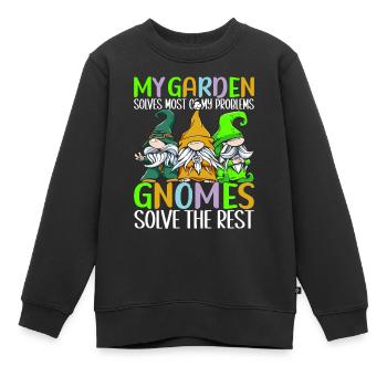 Gartenzwerge Gartenarbeit - Kinder Premium Organic Sweatshirt - Schwarz - Vorne - AI Model Kid Female (0cm)