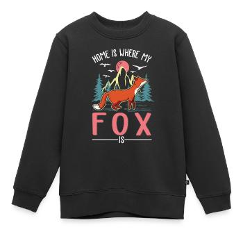 Cadeau de renard Renard roux - Sweat Premium enfant bio - noir - Devant - AI Model Kid Female (0cm)