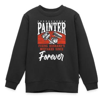 House Painter Decorator Painter - Kinder Premium Organic Sweatshirt - Schwarz - Vorne - AI Model Kid Female (0cm)