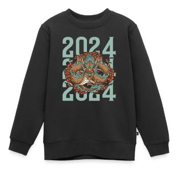 Jahr Des Drachen 2024 - Kinder Premium Organic Sweatshirt - Schwarz - Vorne - AI Model Kid Female (0cm)