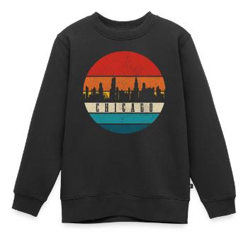 Chicago, Illinois - Kinder Premium Organic Sweatshirt - Schwarz - Vorne - AI Model Kid Female (0cm)