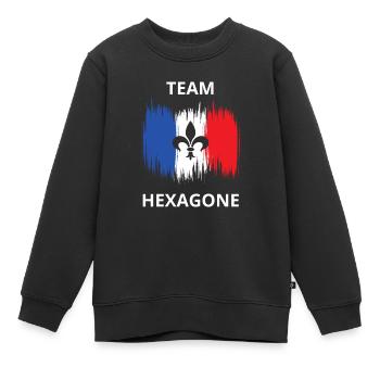 TEAM HEXAGONE FRANCE DRAPEAU - Sweat Premium enfant bio - noir - Devant - AI Model Kid Female (0cm)