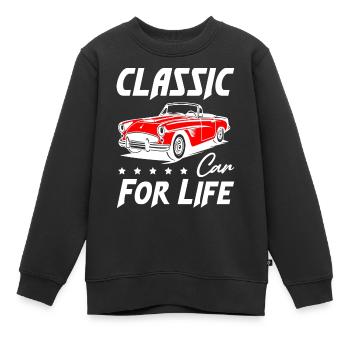 Voiture classique pour la vie - Sweat Premium enfant bio - noir - Devant - AI Model Kid Female (0cm)