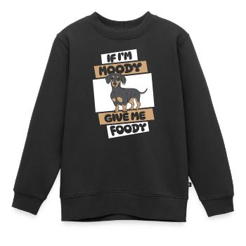 Teckel Teckel Drôle - Sweat Premium enfant bio - noir - Devant - AI Model Kid Female (0cm)