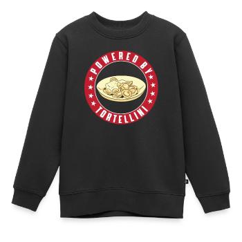 Unterstützt Von Tortellini - Kinder Premium Organic Sweatshirt - Schwarz - Vorne - AI Model Kid Female (0cm)