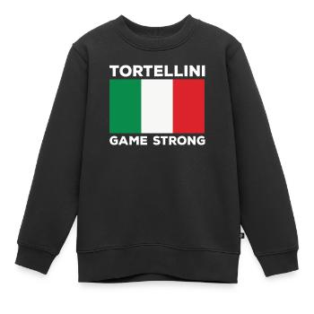 Tortellini Game Strong - Kinder Premium Organic Sweatshirt - Schwarz - Vorne - AI Model Kid Female (0cm)
