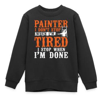 House Painter Decorator Painter I - Kinder Premium Organic Sweatshirt - Schwarz - Vorne - AI Model Kid Female (0cm)